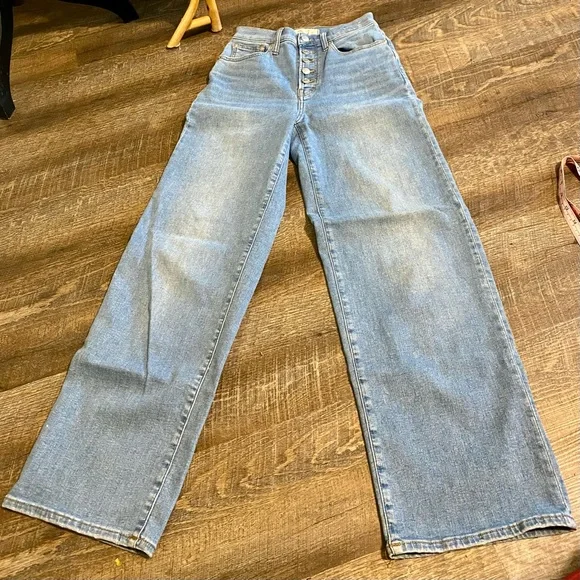 Madewell Perfect Vintage Wide Leg Jeans Size 24 - Picture 4 of 13
